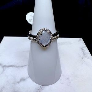 Blue Quartz Ring Size 6 Double Band 😍